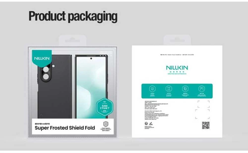 Nillkin Super Frosted FOLD Magnetic Back dėklas skirtas Samsung Galaxy Z Fold 7 juodos spalvos