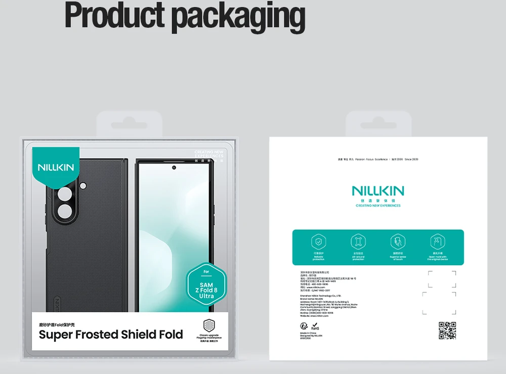 Nillkin Super Frosted FOLD Magnetic Back dėklas skirtas Samsung Galaxy Z Fold 8 Ultra juodos spalvos
