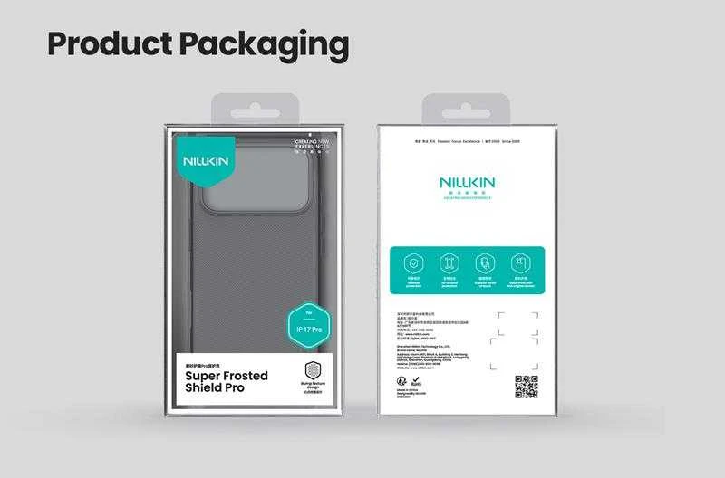 Nillkin Super Frosted PRO Back dėklas skirtas Apple Apple iPhone 17 Pro skaidrus juodos spalvos