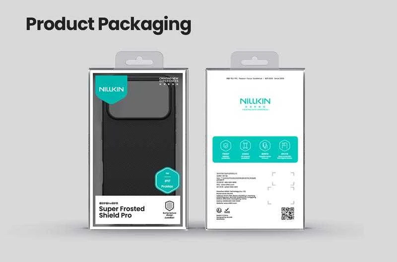 Nillkin Super Frosted PRO Back dėklas skirtas Apple iPhone 17 Pro Max juodos spalvos