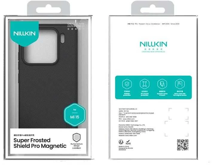 Nillkin Super Frosted PRO Magnetic Back dėklas skirtas Xiaomi 15 juodos spalvos