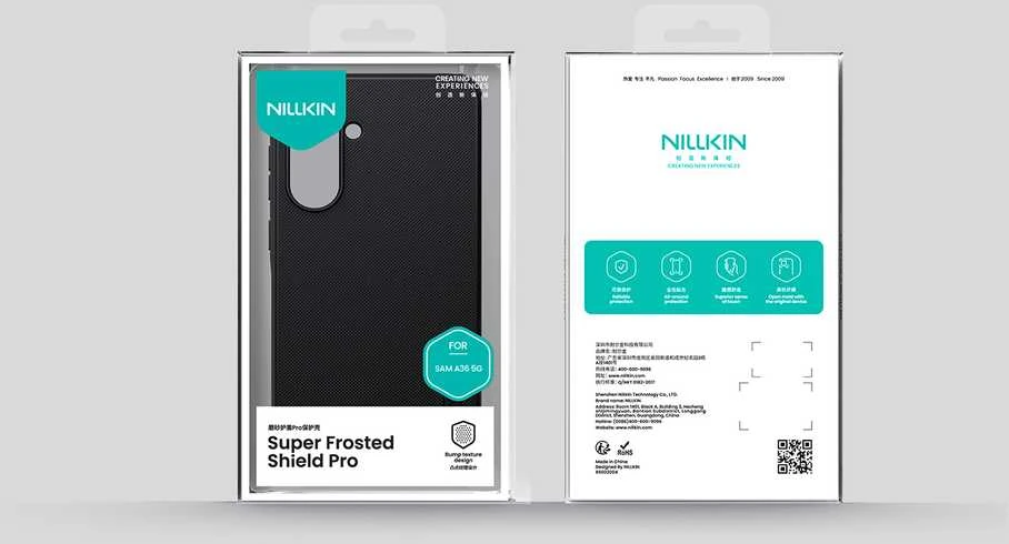 Nillkin Super Frosted PRO Back Cover skirta Samsung Galaxy A36 5G dėklas telefonui juodos spalvos