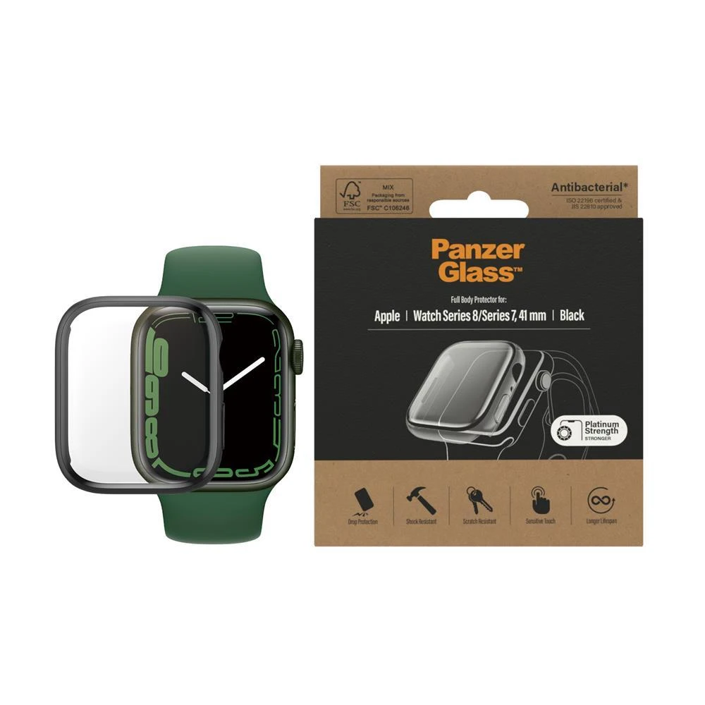 Panzer Glass PanzerGlass Viso korpuso Apple Watch 7 41mm ekrano apsauga, Juoda