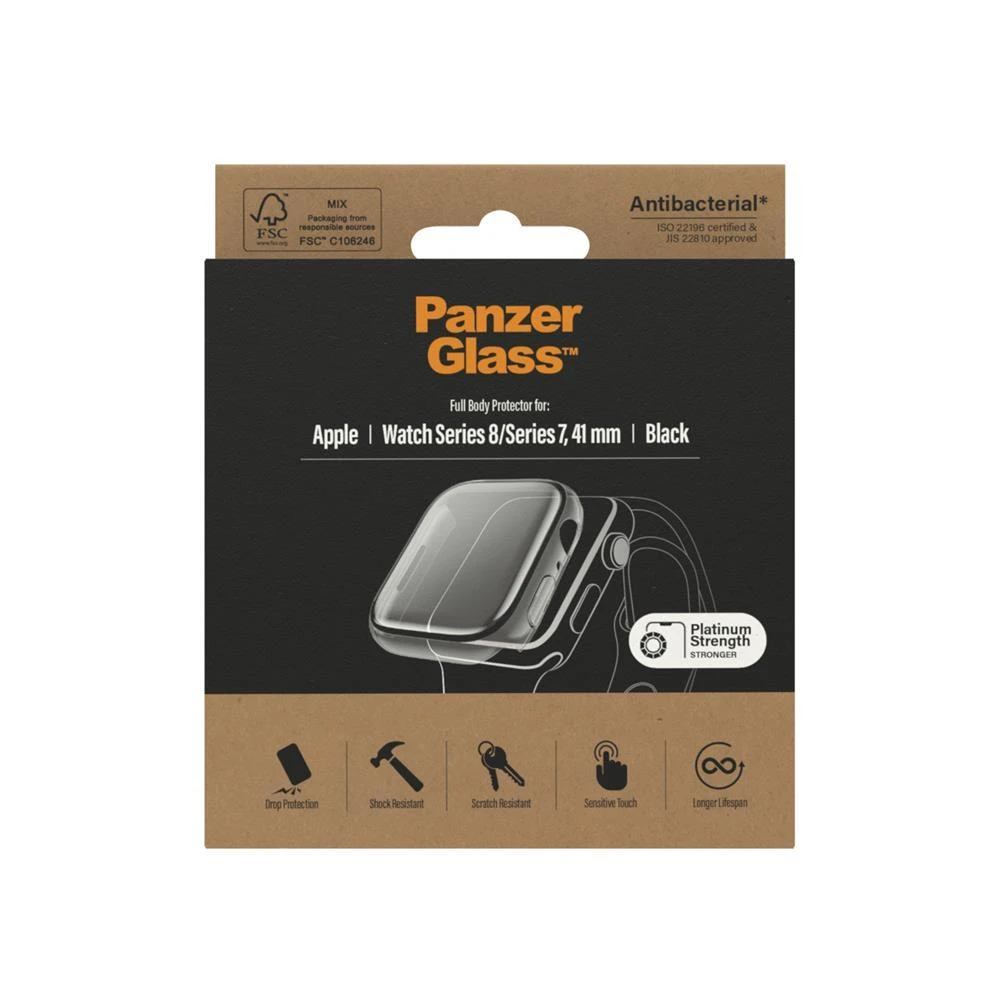 Panzer Glass PanzerGlass Viso korpuso Apple Watch 7 41mm ekrano apsauga, Juoda