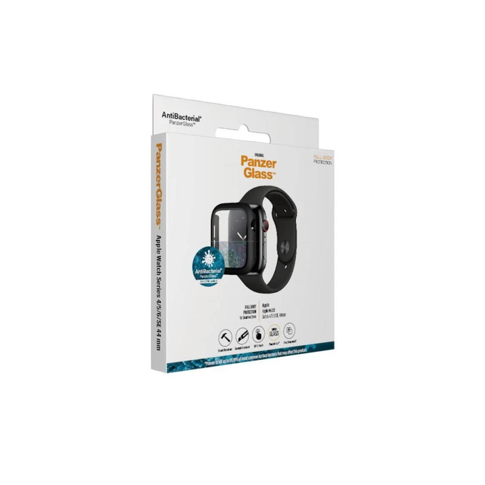 Panzer Glass PanzerGlass Viso korpuso Apple Watch Series 4/5/6/Se 44mm ekrano apsauga, Juoda