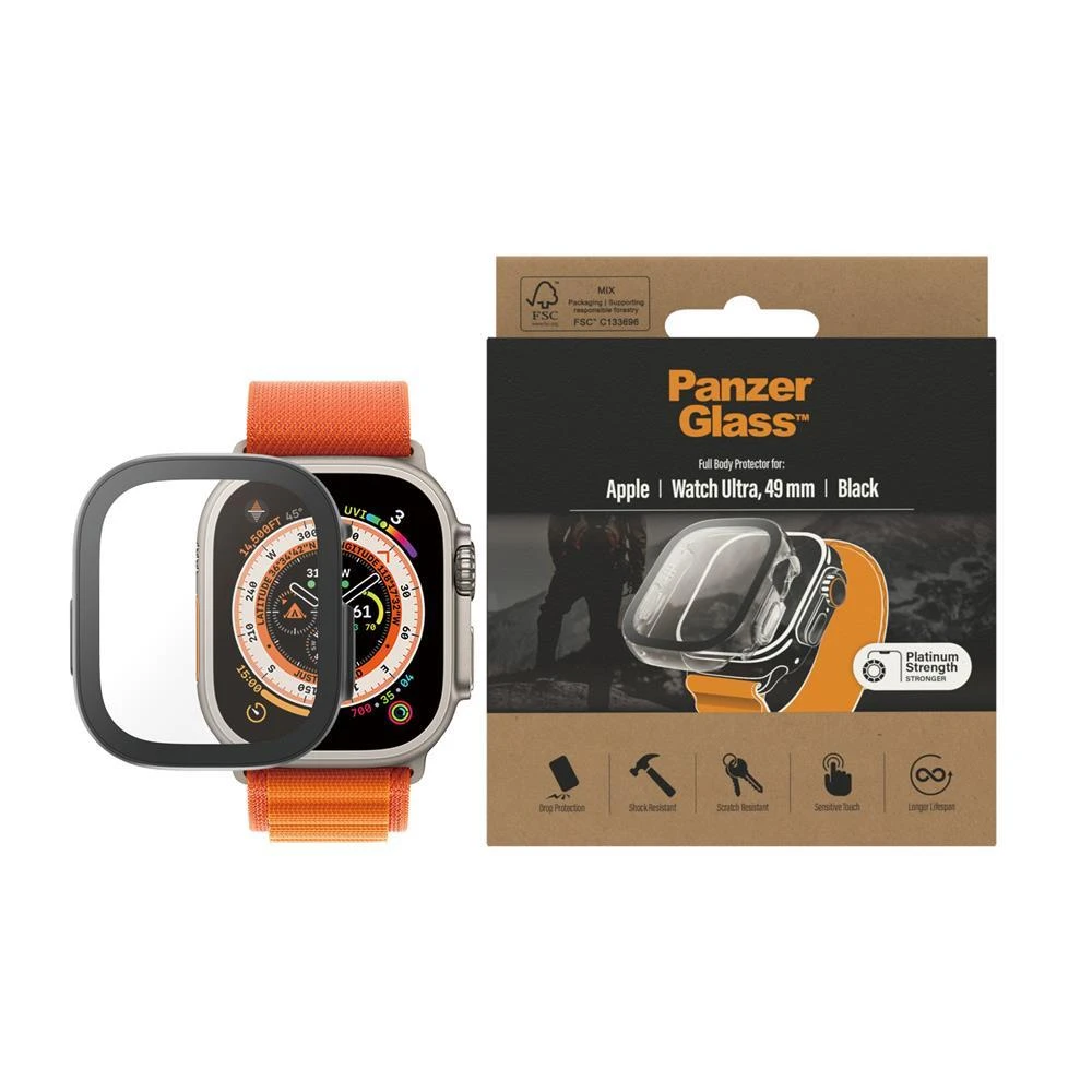 Panzer Glass PanzerGlass Full Body New Apple Watch, 49mm, juodas ekrano apsauga