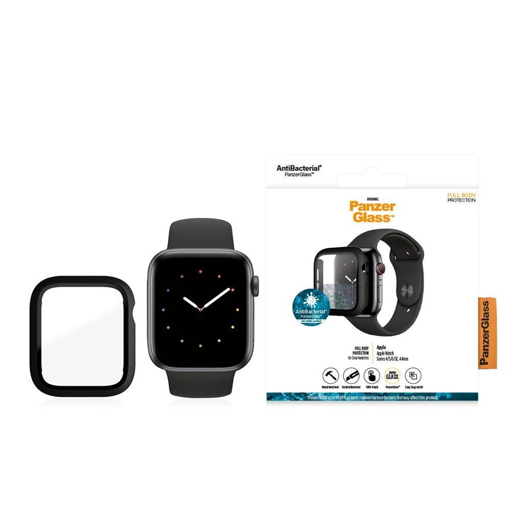Panzer Glass PanzerGlass Viso korpuso Apple Watch Series 4/5/6/Se 44mm ekrano apsauga, Juoda