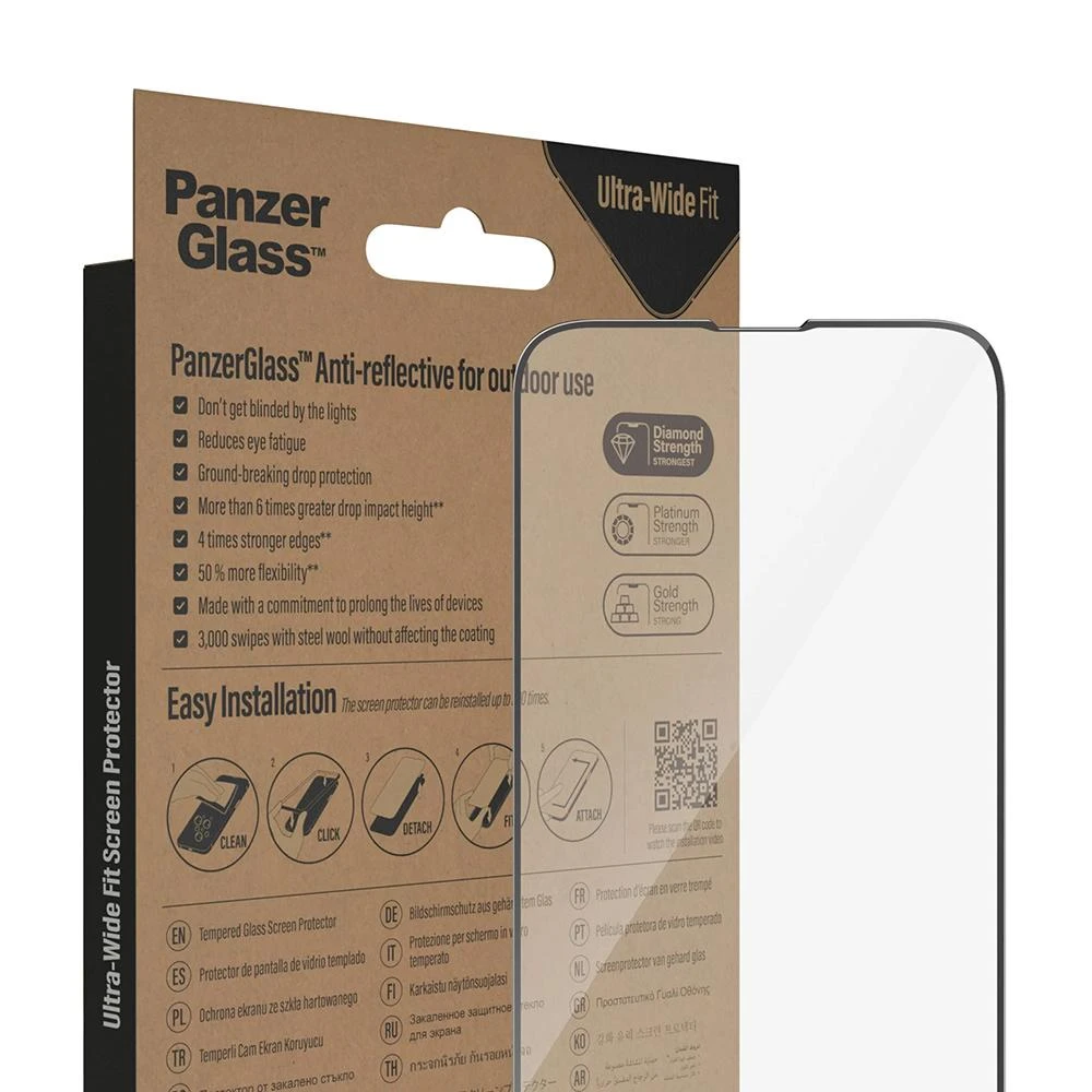 Panzer Glass PanzerGlass | Ekrano apsauga | Apple | iPhone 14 Plus/13 Pro Max | Stiklas | Išvalyti | Itin platus pritaikymas; Lengvas montavimas; Privatumo filtras; Atsparus pirštų atspaudams | Antirefleksinė