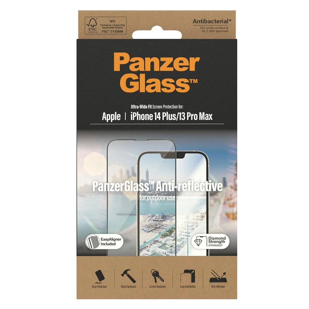 Panzer Glass PanzerGlass | Ekrano apsauga | Apple | iPhone 14 Plus/13 Pro Max | Stiklas | Išvalyti | Itin platus pritaikymas; Lengvas montavimas; Privatumo filtras; Atsparus pirštų atspaudams | Antirefleksinė