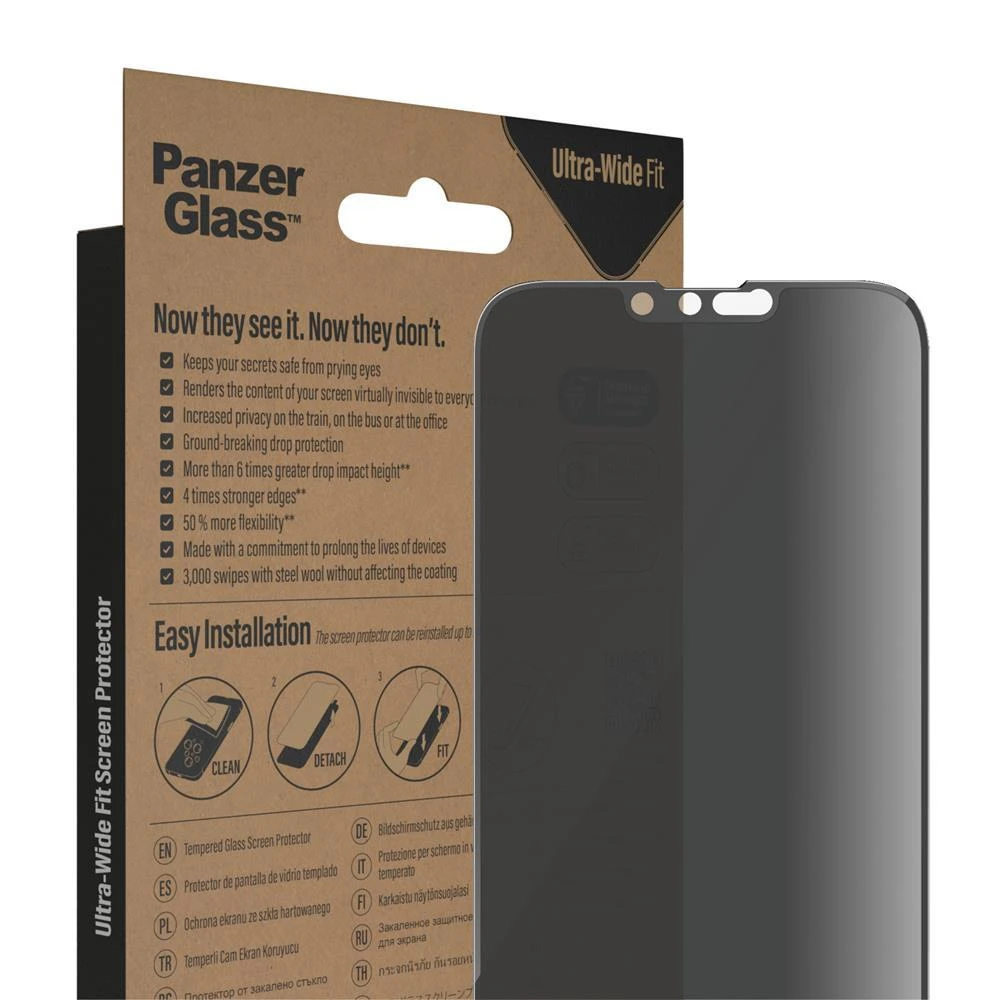 Panzer Glass PanzerGlass | Ekrano apsauga | Apple | iPhone 14 Plus/13 Pro Max | Stiklas | Juodas | Itin platus pritaikymas | Privatumas