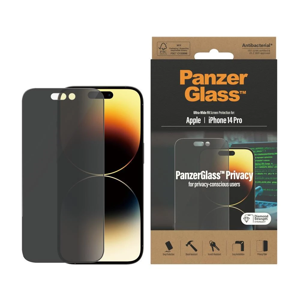 Panzer Glass PanzerGlass | Ekrano apsauga | Apple | iPhone 14 Pro | Stiklas | Skaidrus | Itin platus pritaikymas