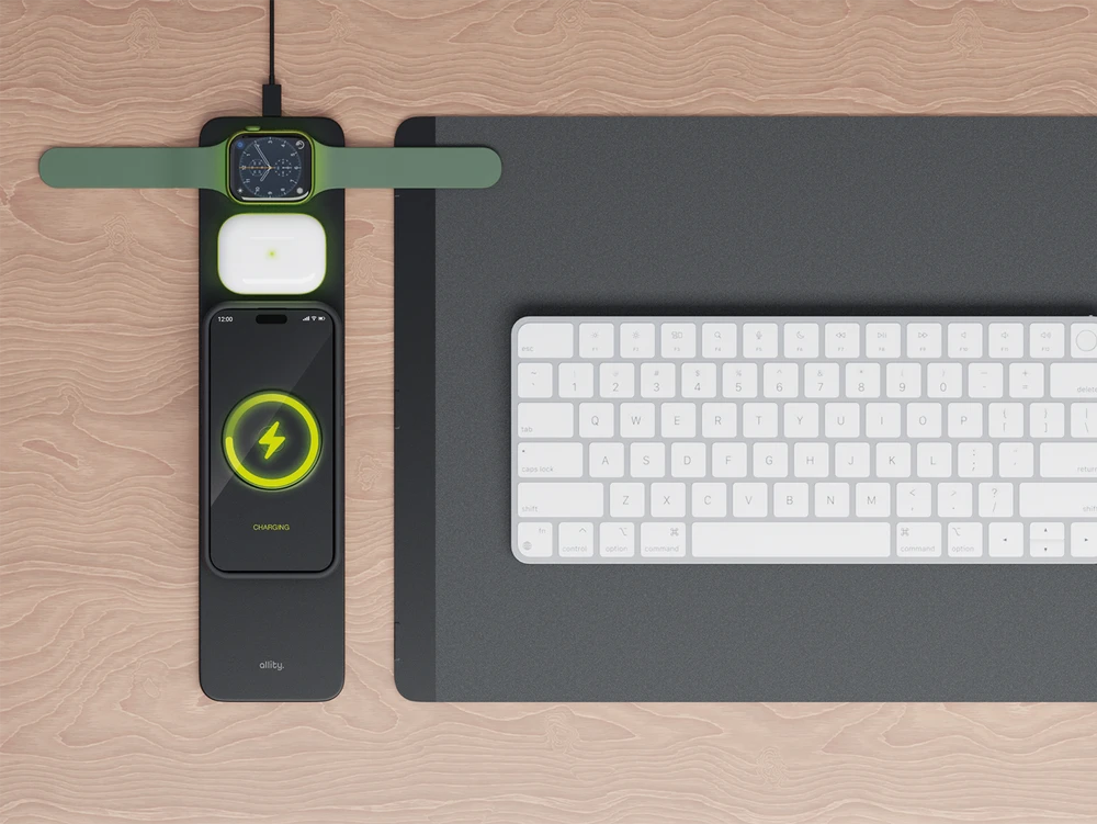 Pelė Allity Sp. su o.o. Allity Nešiojamas kompiuteris pad with detachable 3in1 wireless charger 15W ALP-100