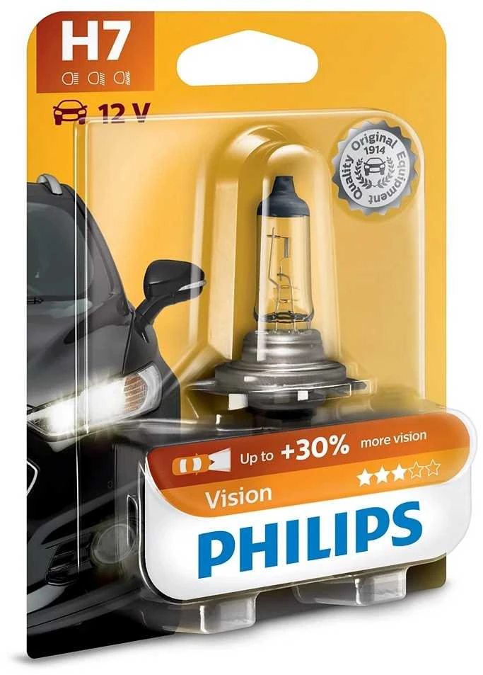 Philips lemputės Vision +30%, H7, 55W, 1vnt. 12972PRB1
