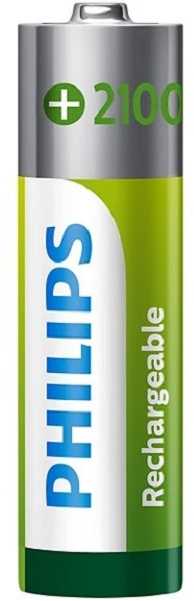 PHILIPS įkraunamų AA NiMH baterijų 2100mAh rinkinys, 4 vnt.