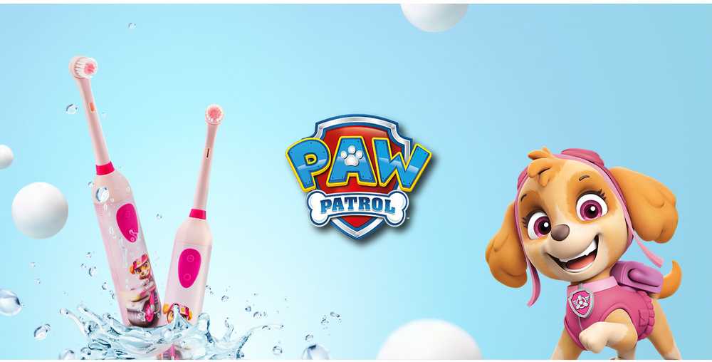 Psi Patrol Paw Patrol vaikiškas vibruojantis dantų šepetėlis MOTO raudonas
