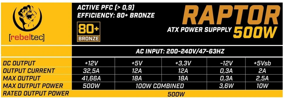 Rebeltec RAPTOR 500W