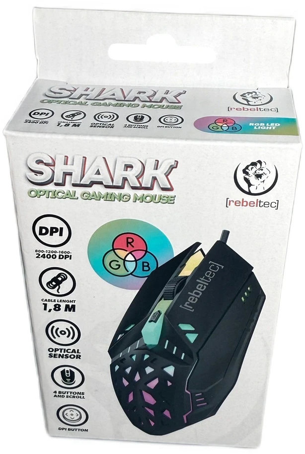 Rebeltec pelė žaidimams SHARK 800/2400 DPI