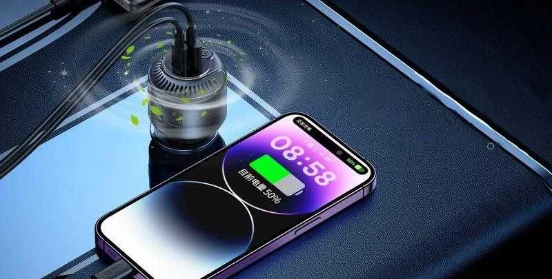 REMAX AUTOMOBILINIS ĮKROVIKLIS YATOY SERIES SU KVAPŲ FUNKCIJA 60W PD QC RCC353 1xUSB + 1xUSB-C Juodas