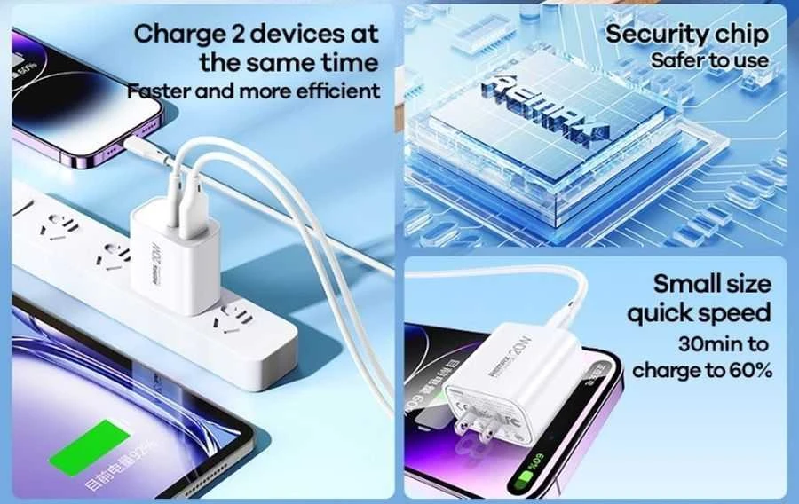 REMAX 20W greitasis įkroviklis RP-U120, USB, Type-C