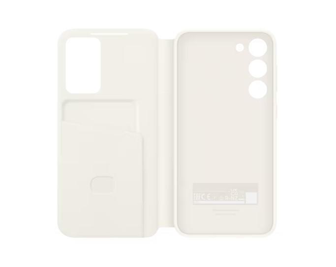 Dėklas Samsung Galaxy S23+ Smart View Wallet Case Kremas