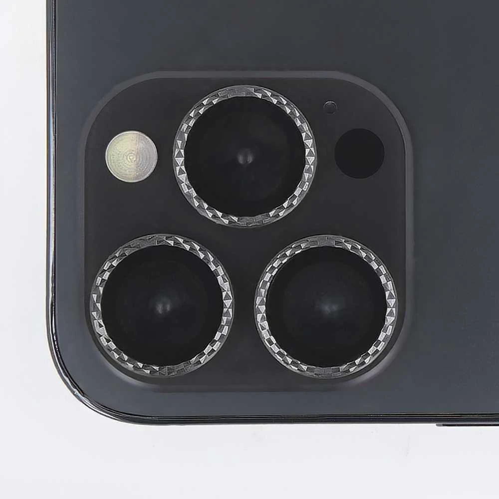 TFO "iPhone 12 Pro Max" 6,7 juodų rombo formos akinių su lęšiais rinkinys (3 vnt.)