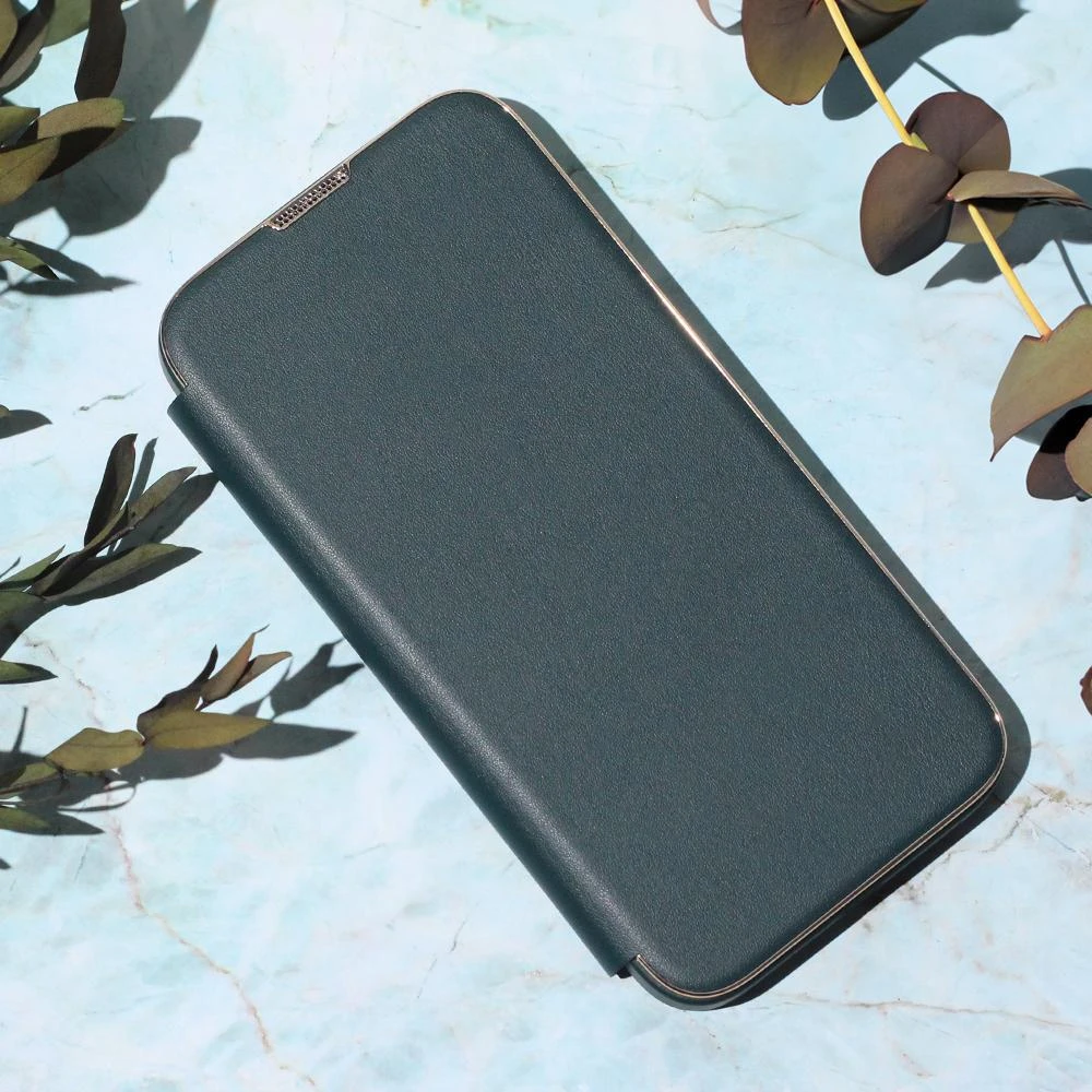 Dark Smart Gold Frame Mag dėklas, skirtas iPhone 14 Pro 6,1" tamsiai žalia