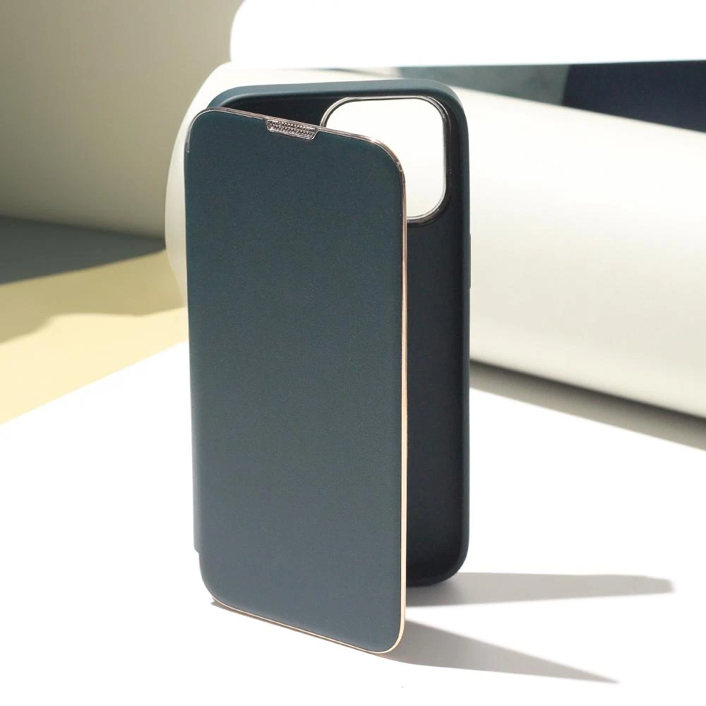 Dark Smart Gold Frame Mag dėklas, skirtas iPhone 14 Pro 6,1" tamsiai žalia