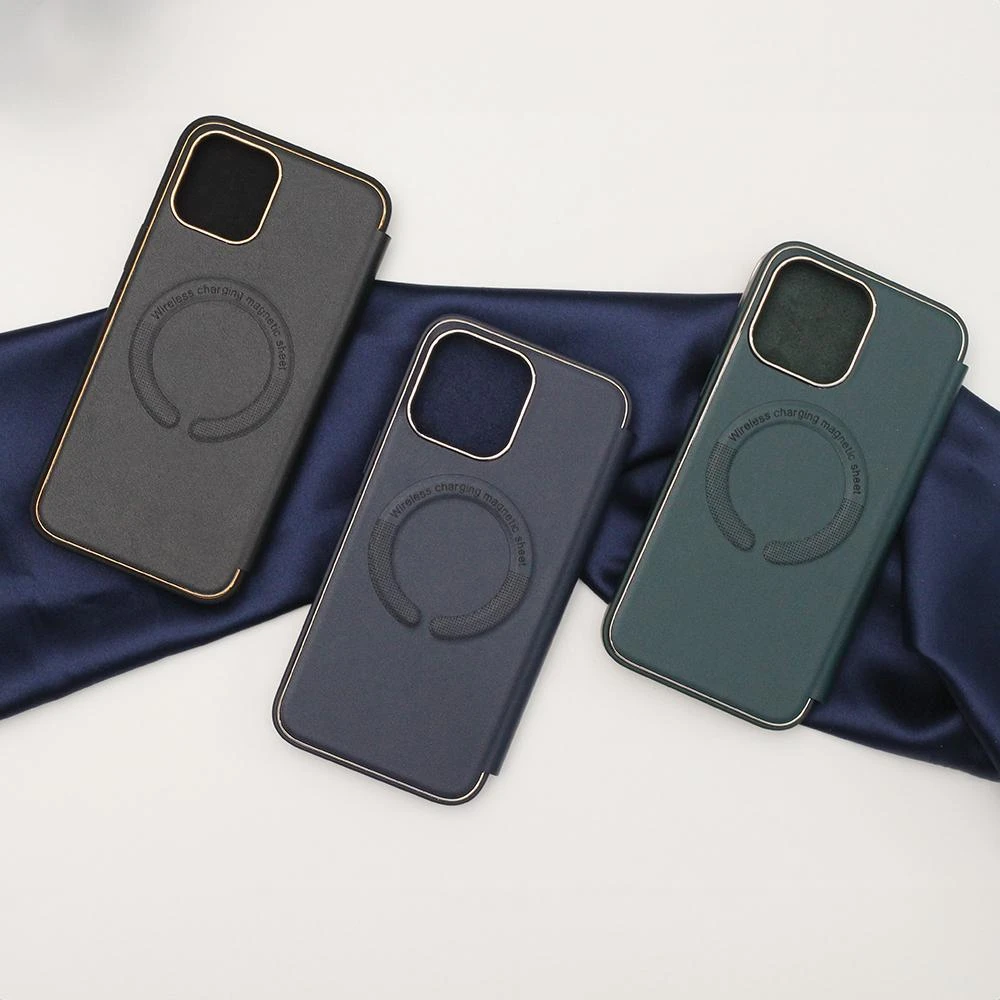 Dark Smart Gold Frame Mag dėklas, skirtas iPhone 14 Pro 6,1" tamsiai žalia