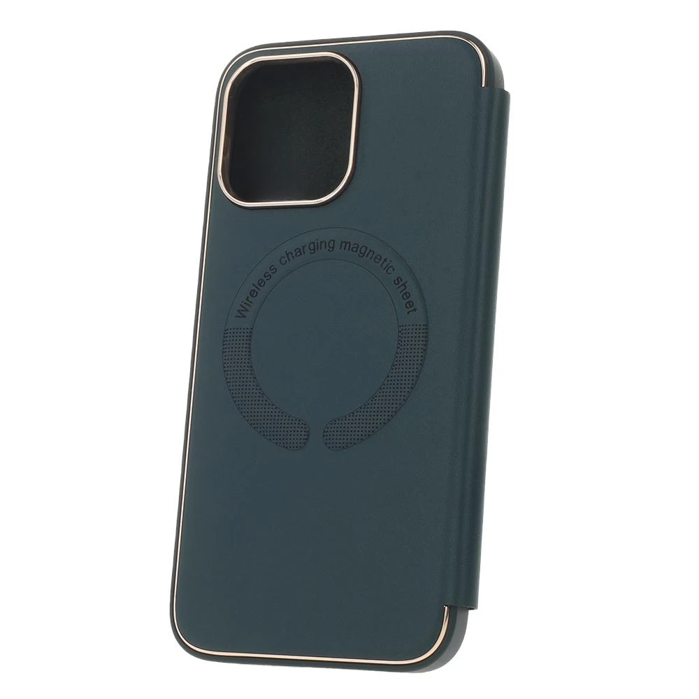 Dark Smart Gold Frame Mag dėklas, skirtas iPhone 14 Pro 6,1" tamsiai žalia