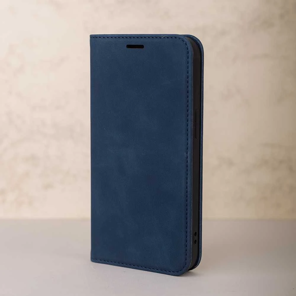 iLike Telforceone Smart Suede dėklas, skirtas Samsung Galaxy A55 5G tamsiai mėlynas