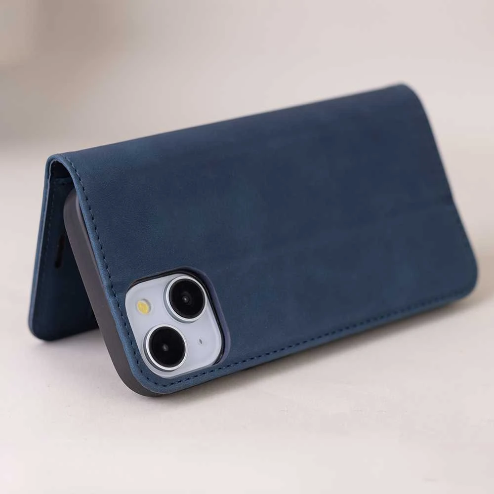 iLike Telforceone Smart Suede dėklas, skirtas Samsung Galaxy A55 5G tamsiai mėlynas
