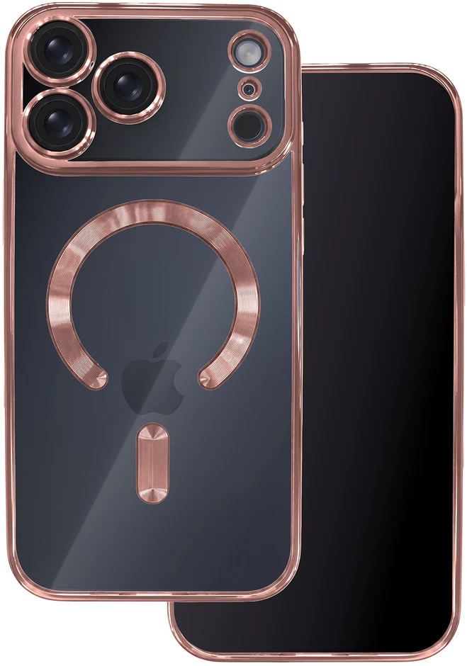 TFO Spalvotas chromuotas „Mag“ dėklas, skirtas „iPhone 17 Pro 6,3“ / „iPhone 18 Pro 6,3“; rožinio aukso spalvos