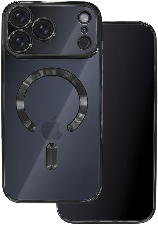 TFO Spalvotas chromuotas „Mag“ dėklas, skirtas „iPhone 17 Pro 6,3“ / „iPhone 18 Pro 6,3“; juodas