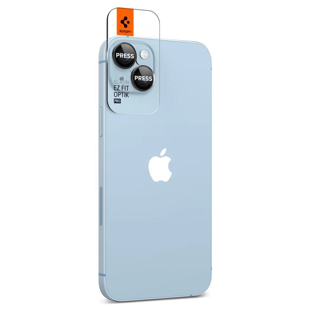 Spigen OPTIK.TR „EZ Fit” Kameros apsauga 2-pack Apple iPhone 14/14 Plus juodos spalvos