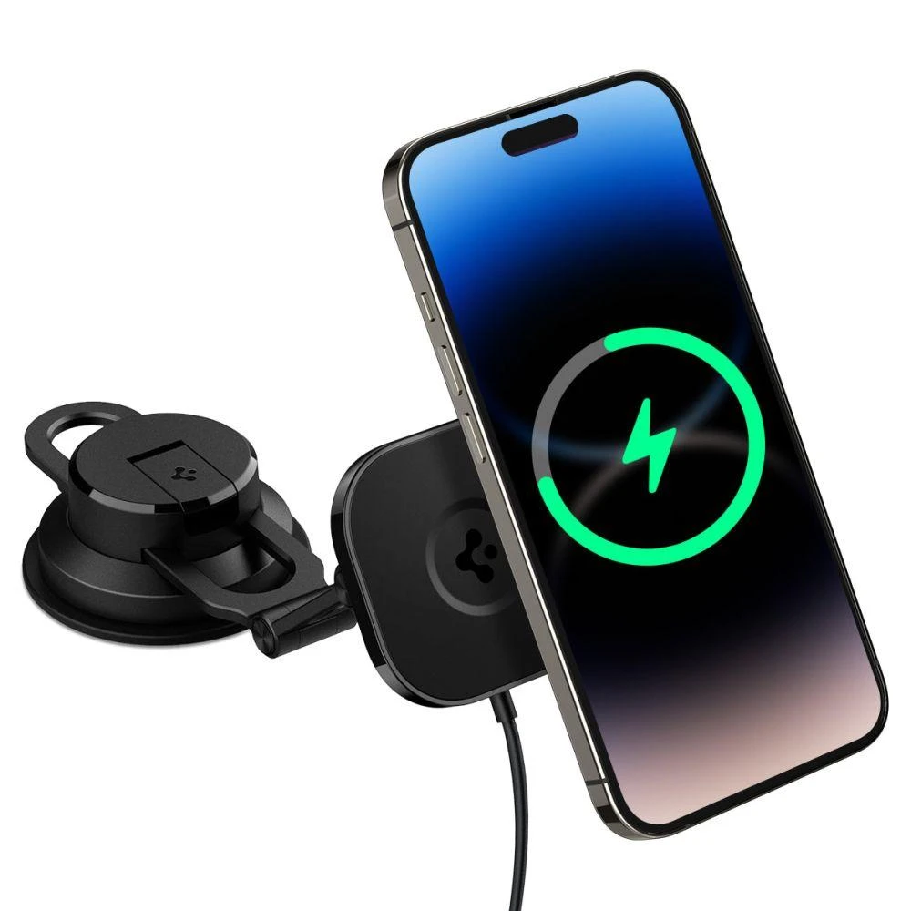 Spigen automobilio laikiklis Onetap Pro 3 ITS35W-3 DASH su QI 10W, skirtas iPhone su Magsafe juoda