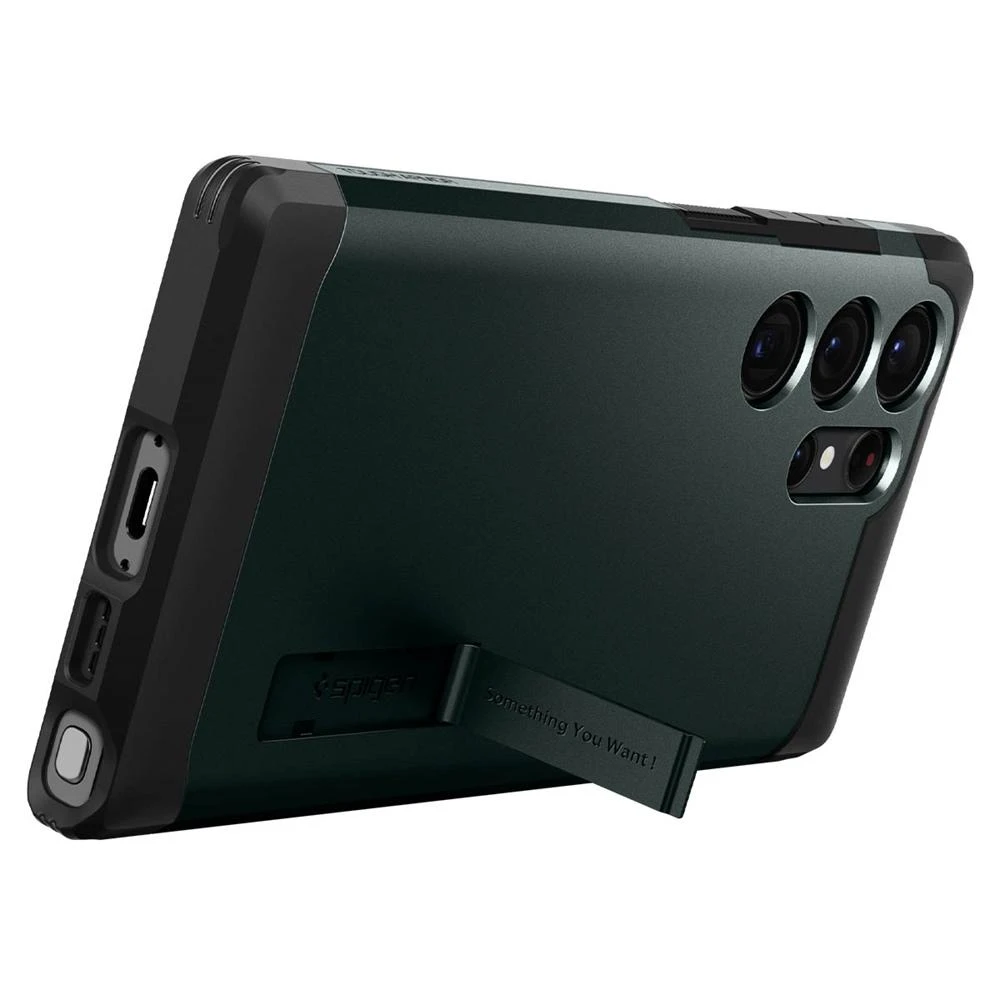 Spigen Tough Armor dėklas skirtas Samsung Galaxy S23 Ultra, spalva - Abyss Green