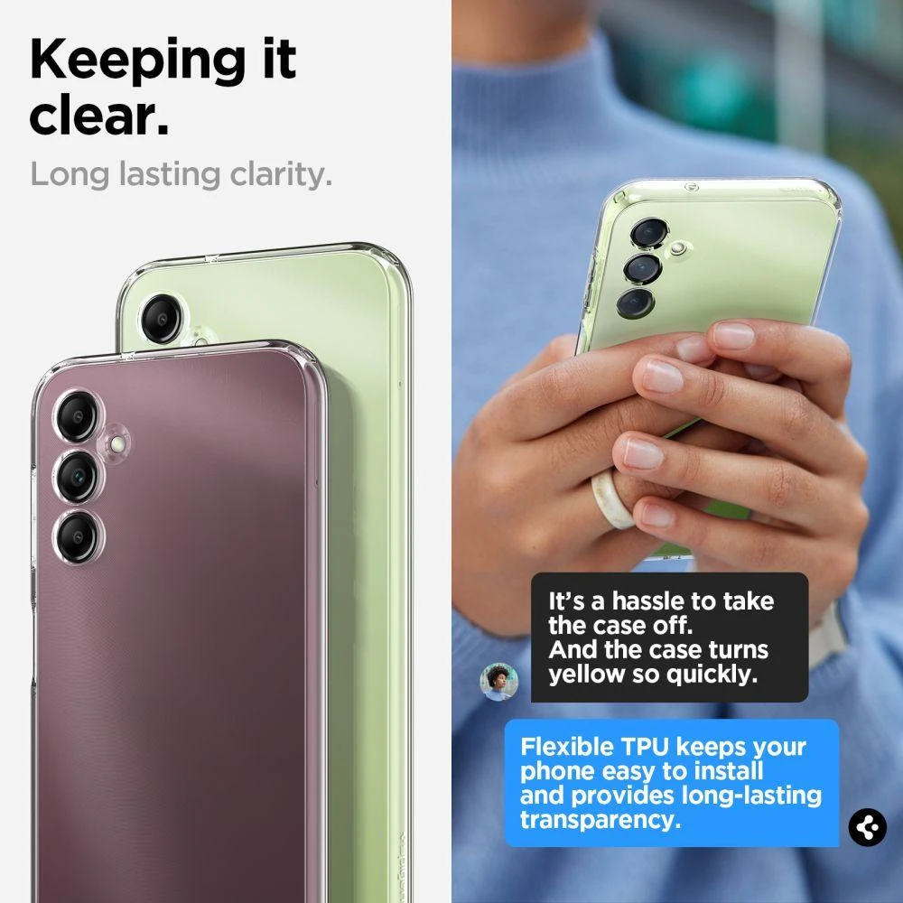Spigen Liquid Crystal dėklas skirtas Samsung Galaxy A14 5G (NA), spalva - Crystal Clear