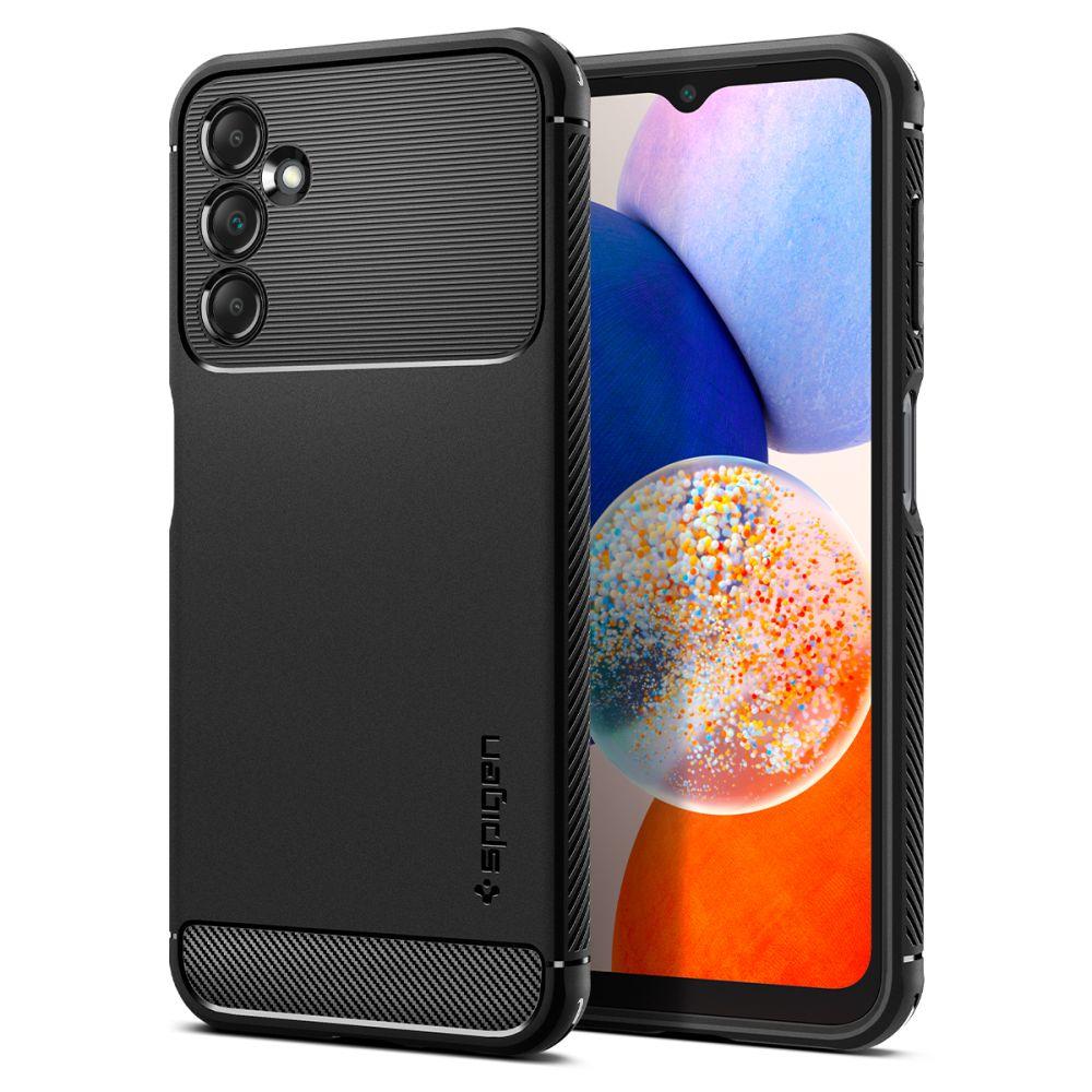 Dėklas Spigen Rugged Armor, juodas - Samsung Galaxy A14 5G
