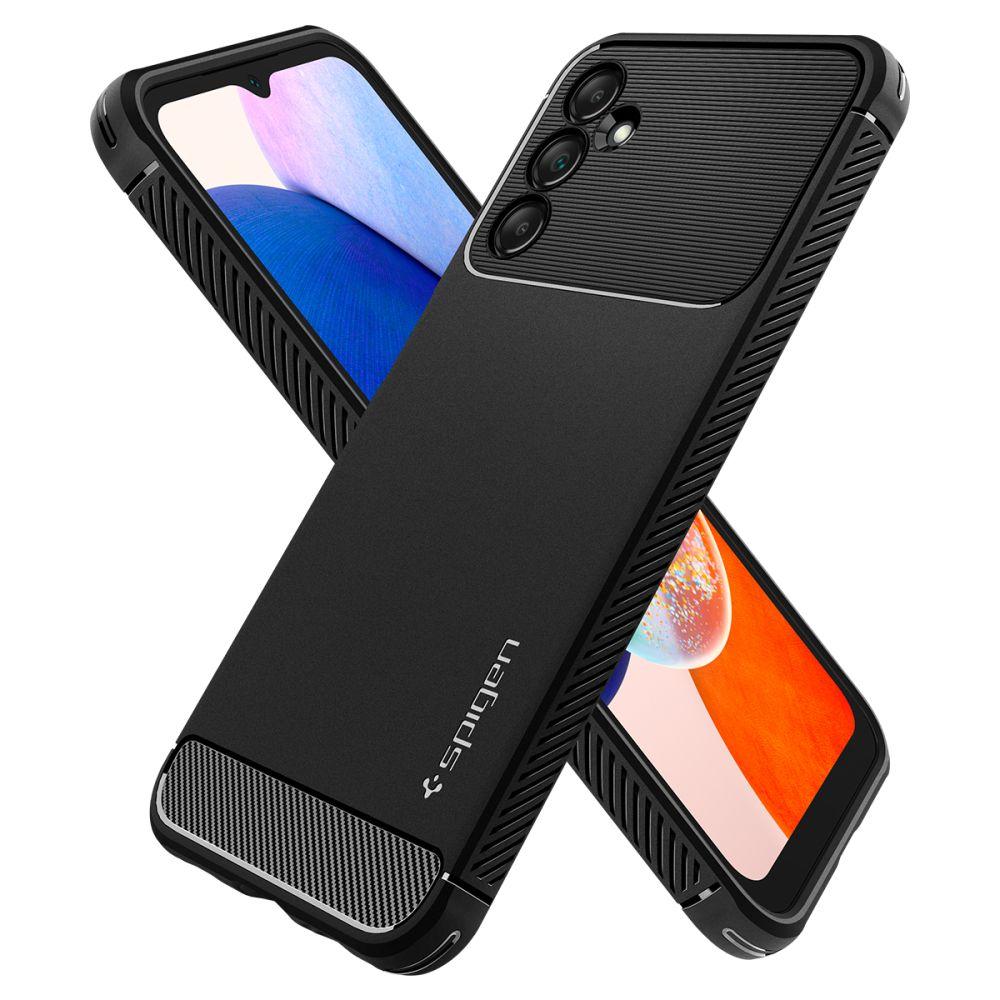 Dėklas Spigen Rugged Armor, juodas - Samsung Galaxy A14 5G