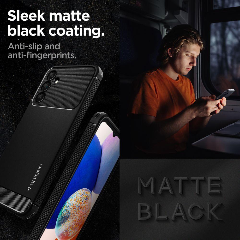 Dėklas Spigen Rugged Armor, juodas - Samsung Galaxy A14 5G