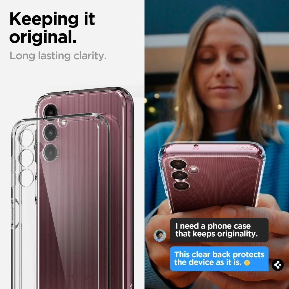 Spigen Ultra Hybrid – dėklas skirtas Samsung Galaxy A14 4G / LTE Transparent