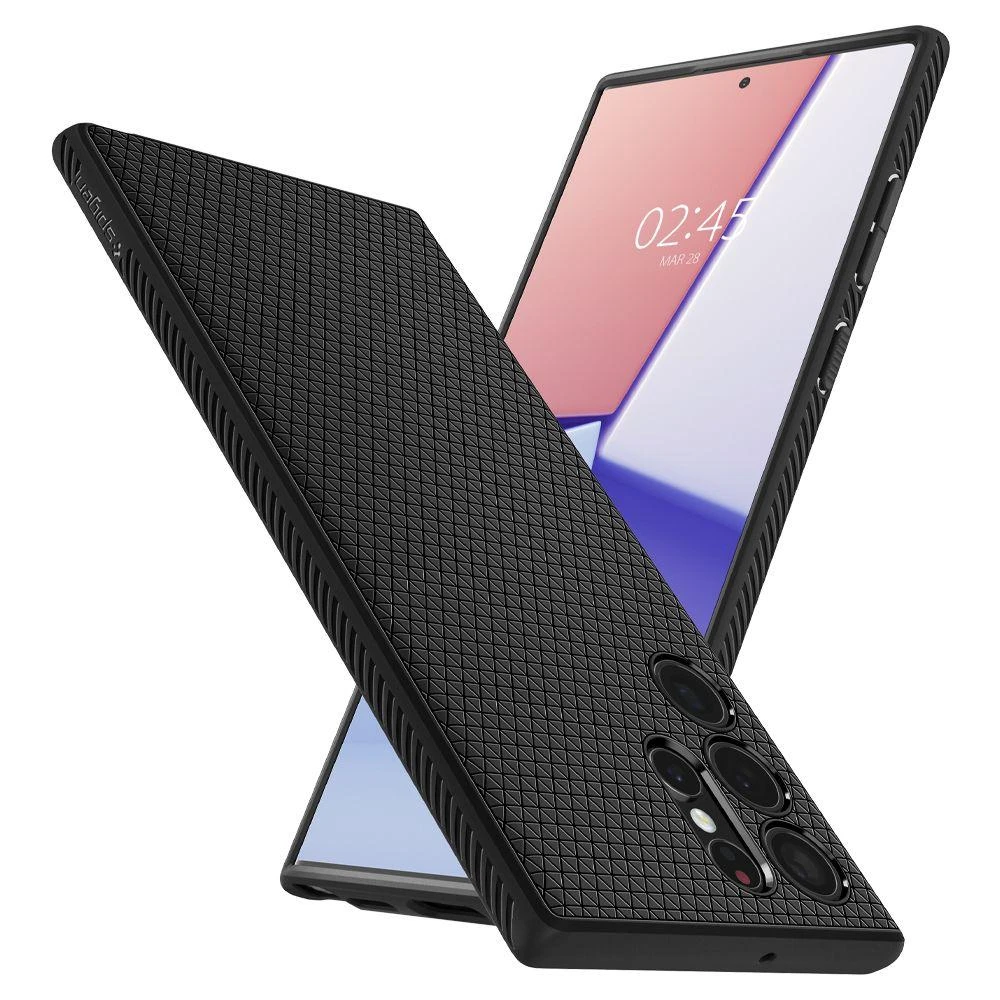 Spigen Liquid Air dėklas skirtas Samsung Galaxy S22 Ultra, spalva - Matte Black