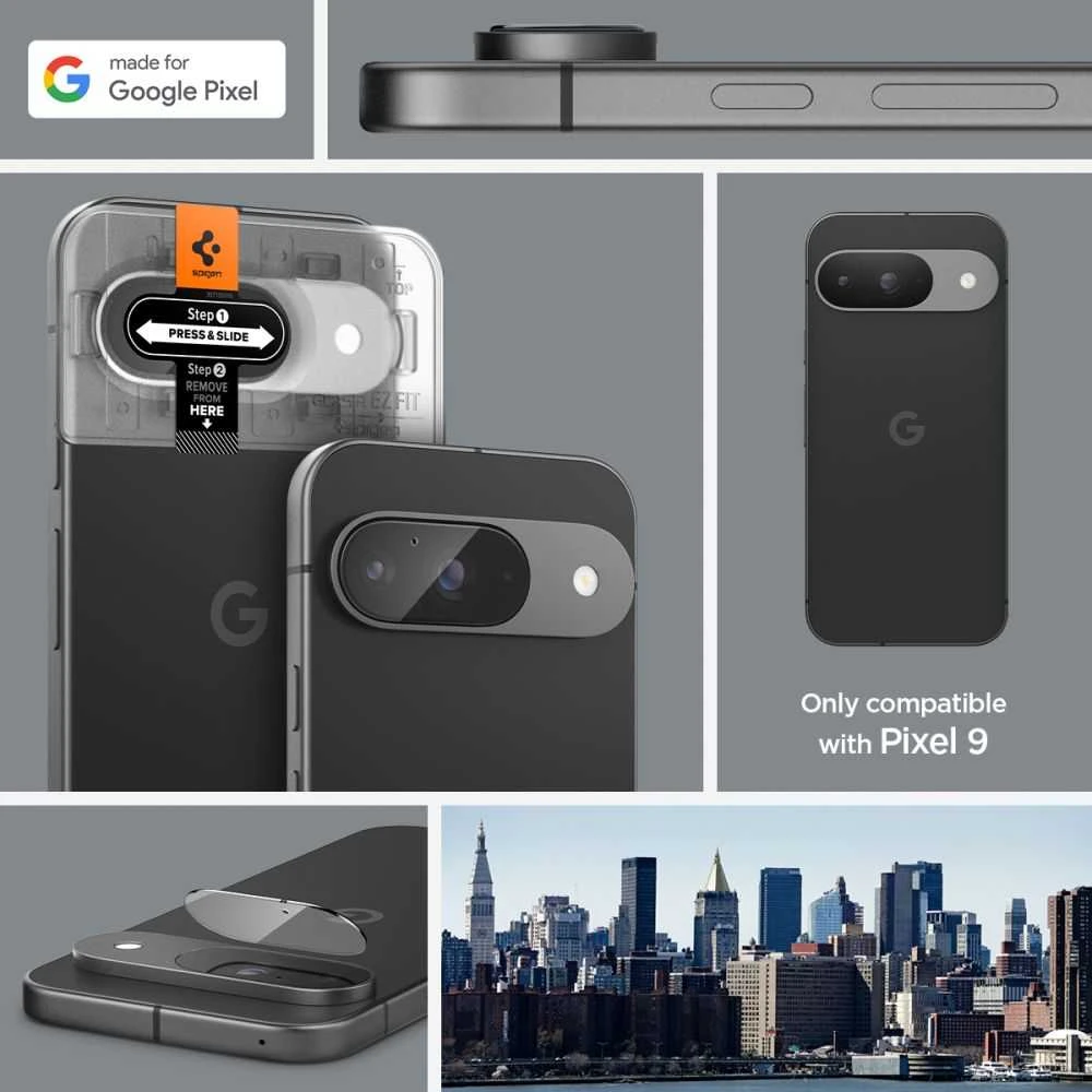 „Spigen Glass tR EZ Fit Optik“ 2 vnt., krištolo skaidrumo – „Google Pixel 9“