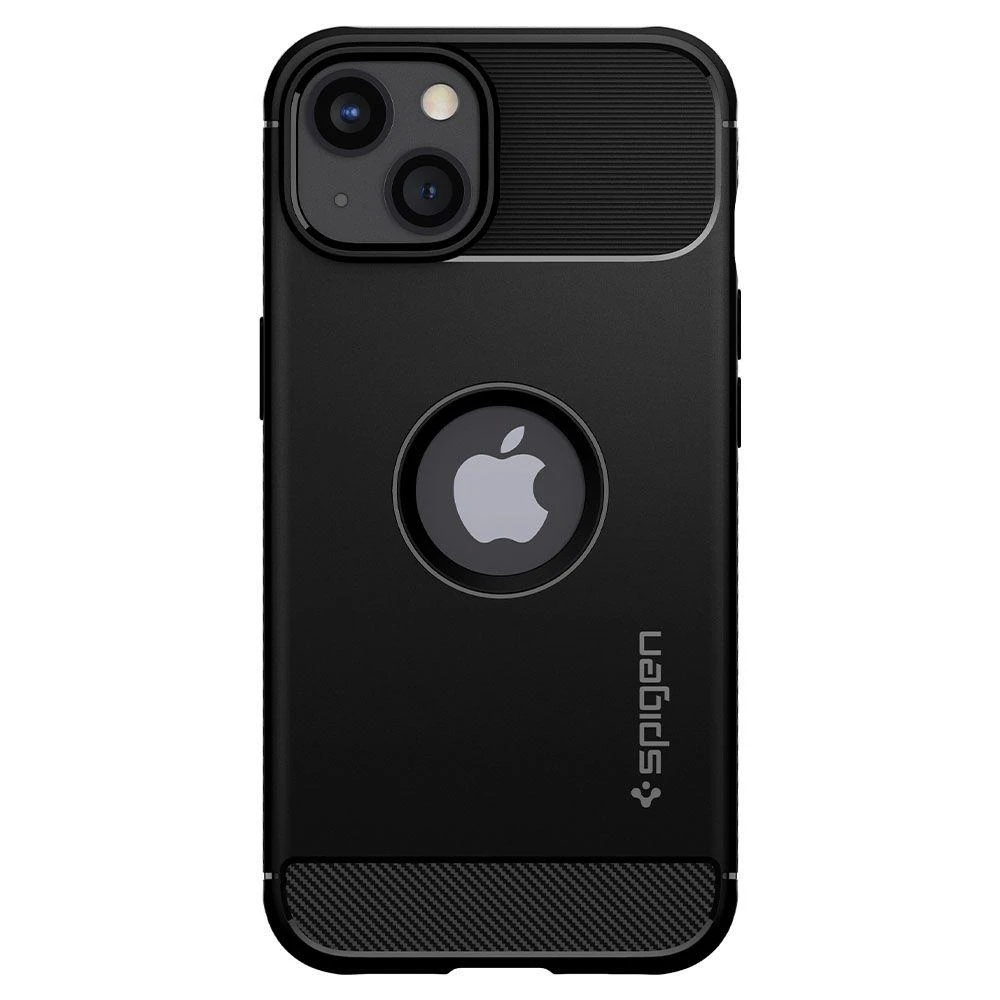 Dėklas Spigen Rugged Armor Apple iPhone 13 matinės juodos spalvos