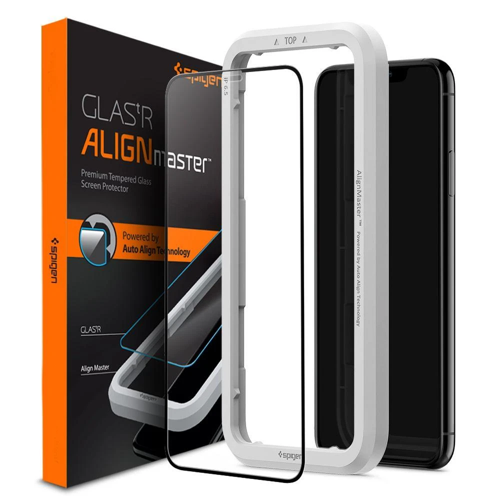 Apsauginis stiklas Spigen ALM GLASS FC Apple iPhone 13 / 13 Pro / 14 su juodos spalvos krašteliu
