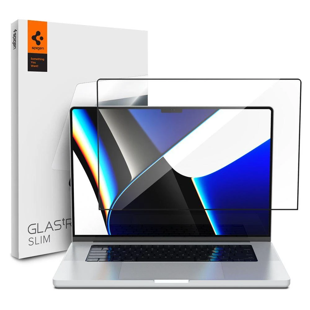 „Spigen Glas.tR Slim“ 1 pakuotė – „MacBook Pro 14“ M4 2024/M3 2023/M2 2023/M1 2021