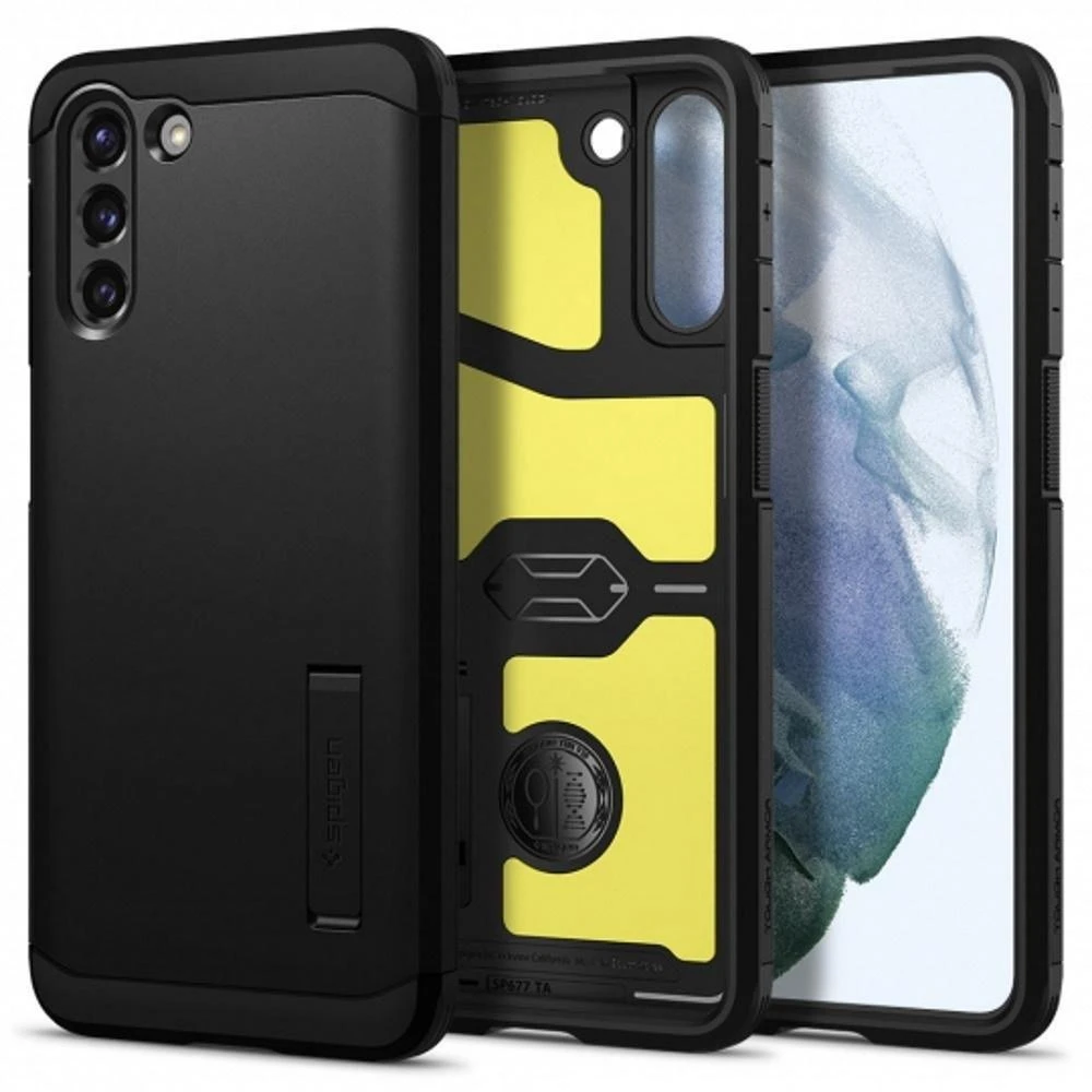 Dėklas Spigen Tough Armor, juodos spalvos – iPhone SE