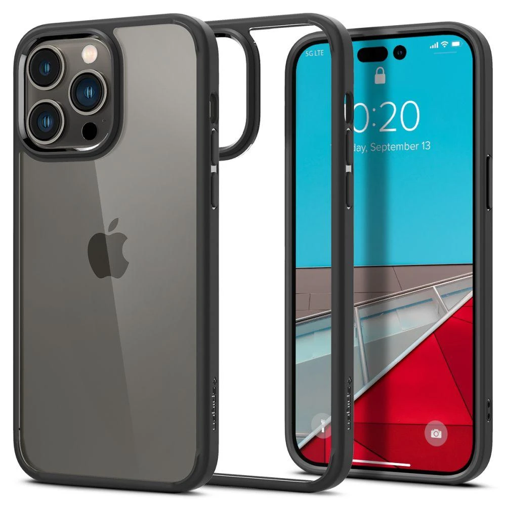 Spigen Ultra Hybrid dėklas skirtas Apple iPhone 14 Pro, spalva - Matte Black aprašymas - Prekės nuotrauka