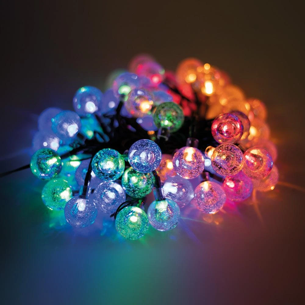 Saulės energija įkraunama LED girlianda CRYSTAL BALLS SCB61 6,5m 30 lempučių, spalvota, Forever Light