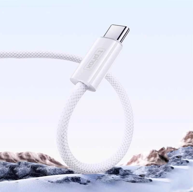 T-PHOX CC15 SERIJOS USB-C/USB-C LAIDAS 60W 3A Baltas